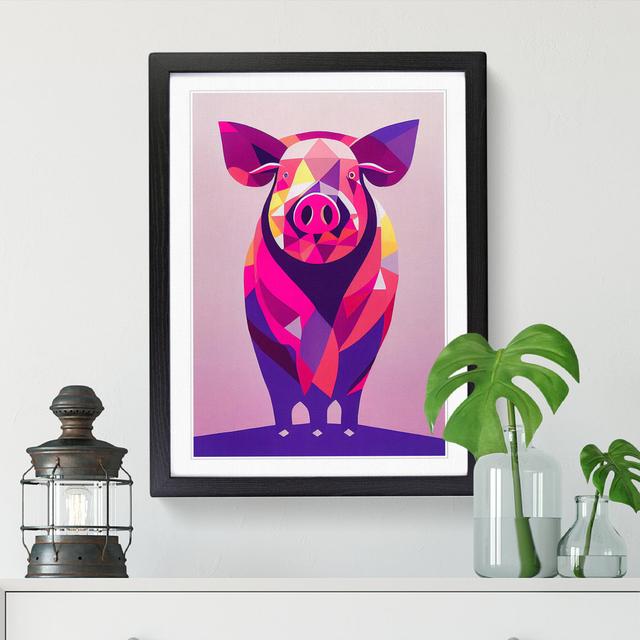 Pig Abstract - Single Picture Frame Graphic Art Brambly Cottage Size: 34cm H x 25cm W x 2cm D, Frame Option: Black on Productcaster.