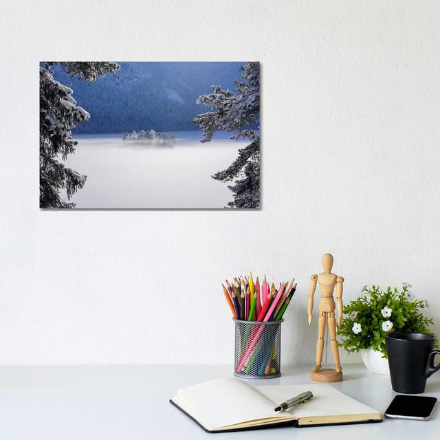 Fog Over Frozen Lake by Norbert Maier - Wrapped Canvas Gallery-Wrapped Canvas Giclée Alpen Home Size: 30.48cm W x 20.32cm H x 1.91cm D on Productcaster.