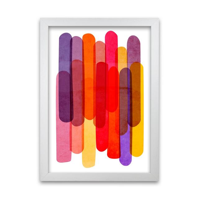 Colourful Abstract - Print Norden Home Size: 59cm H x 42cm W x 3cm D, Frame Option: White Frame on Productcaster.