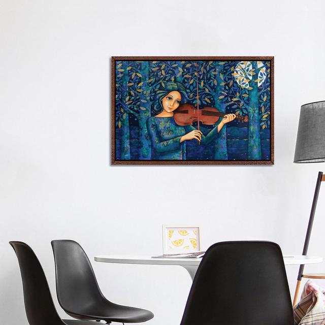 Night Violin by Daniela Prezioso Einwaller - Gallery-Wrapped Canvas Giclée on Canvas Lark Manor Format: Classic Wood Floater Frame, Size: 66.04" H x 1 on Productcaster.