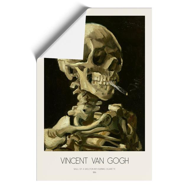 Skull Of A Skeleton With Cigarette With Border by Vincent Van Gogh - No Frame Painting East Urban Home Size: 30cm H x 21cm W x 0.1cm D on Productcaster.