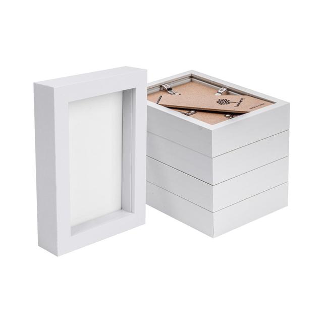 Nicola Spring - 3D Box Photo Frames - 4" x 6" - White (Set of 5) Nicola Spring on Productcaster.