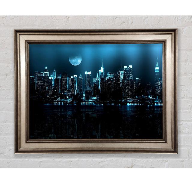 New York City Blue Moon Nights - Single Picture Frame Art Prints Bright Star Size: 59.7cm H x 84.1cm W x 8 cm D on Productcaster.