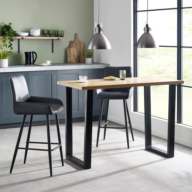 Creeksville 2 - Person Dining Set George Oliver Colour: Dark Oak/Grey/Black on Productcaster.