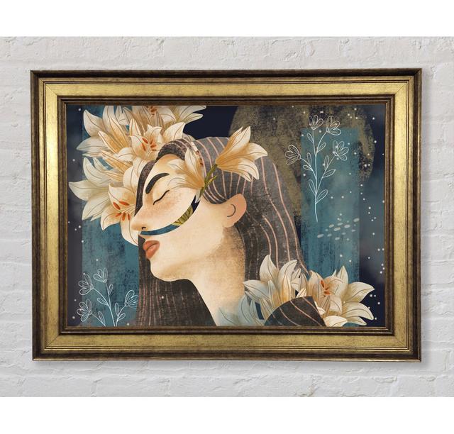 Cream Flowers Woman - Print Bright Star Size: 42cm H x 59.7cm W x 8cm D on Productcaster.