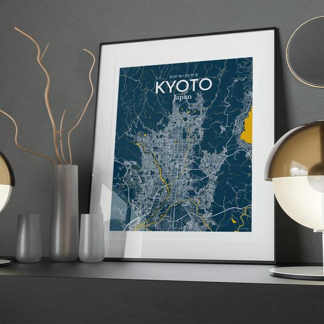 Kyoto City Map In Amuse - No Frame Print Borough Wharf Size: 20cm H x 16cm W x 0.05cm D on Productcaster.