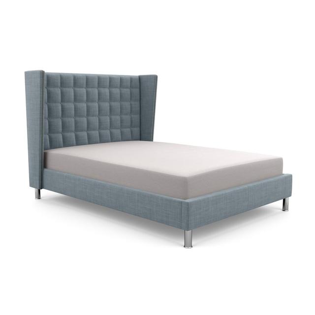 Hart Bridgeholme Upholstered Bed Frame Canora Grey Upholstery Material: Wool, Size: Small Single (2'6), Upholstery Colour: Sky on Productcaster.