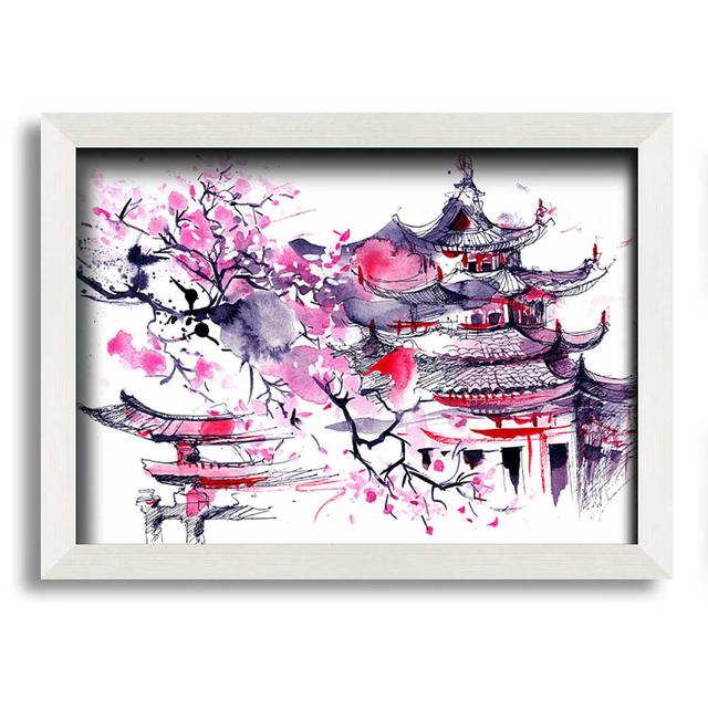 Ariahana Chinese Village Red - Single Picture Frame Art Prints ClassicLiving Size: 59.7cm H x 84.1cm W x 10cm D on Productcaster.