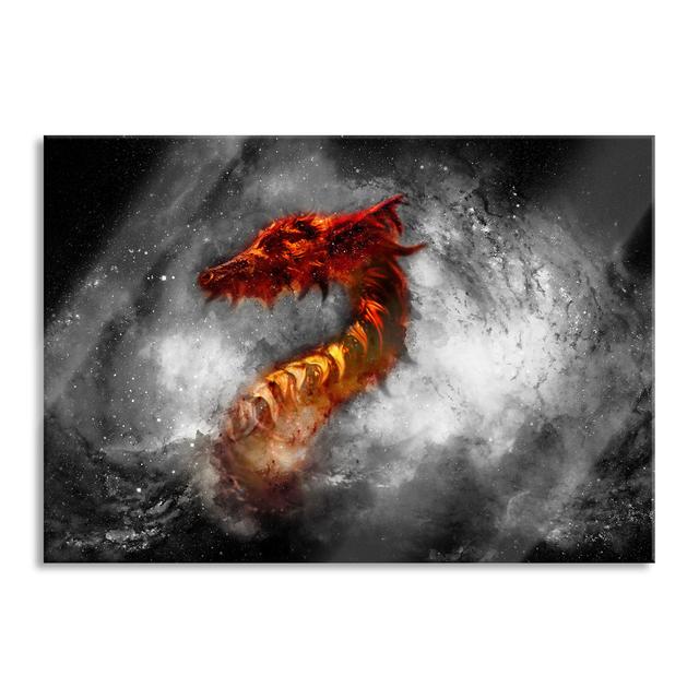 Abstract Red Fire Dragon - Wrapped Canvas Photograph Happy Larry Size: 60cm H x 80cm W x 0.4cm D on Productcaster.