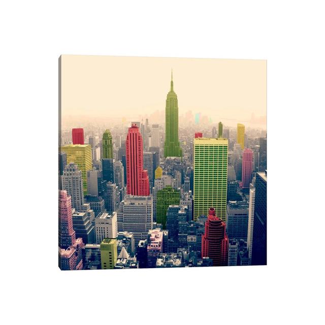 New York City Pop 2 - Print on Canvas Ebern Designs Size: 93.98cm H x 93.98cm W x 3.81cm D, Format: Wrapped Canvas on Productcaster.