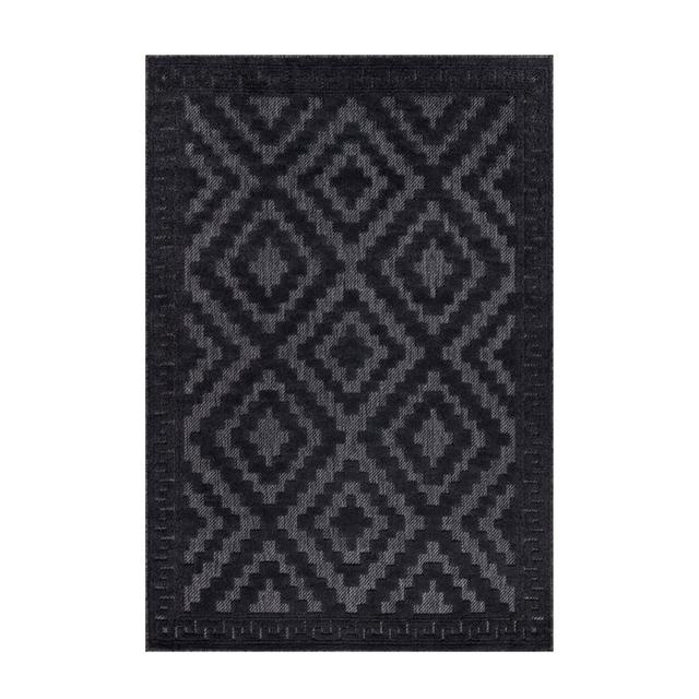 Cady Geometric Machine Woven Antrasite Area Rug George Oliver Rug Size: Rectangle 160 x 230cm on Productcaster.