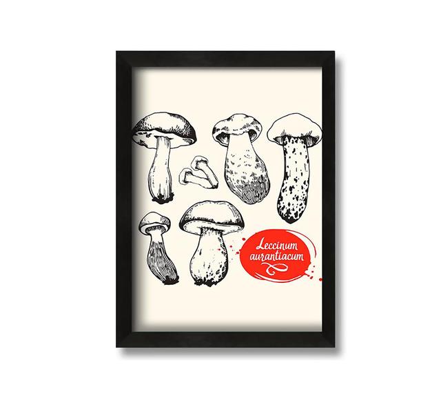 Mushrooms - Picture Frame Graphic Art on Canvas ClassicLiving Size: 84cm H x 60cm W x 10cm D on Productcaster.