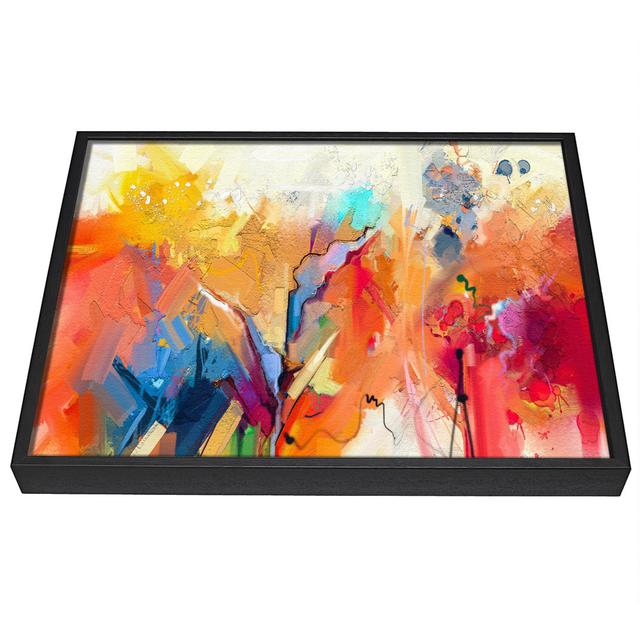 Gerahmtes Leinwandbild Colour Spill Flowers Framed Print Perspections Format: Poster mit schwarzem Rahmen, Größe: 84.1cm H x 118.9cm W x 3.4cm D on Productcaster.