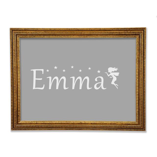 Your Name In Fairy Framed Print Happy Larry Colour: Grey White, Size: 29.7cm H x 42cm W x 3cm D on Productcaster.