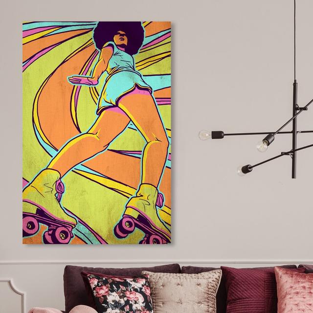 Roller Girl - Wrapped Canvas Print East Urban Home Size: 76.2 cm H x 50.8 cm W on Productcaster.