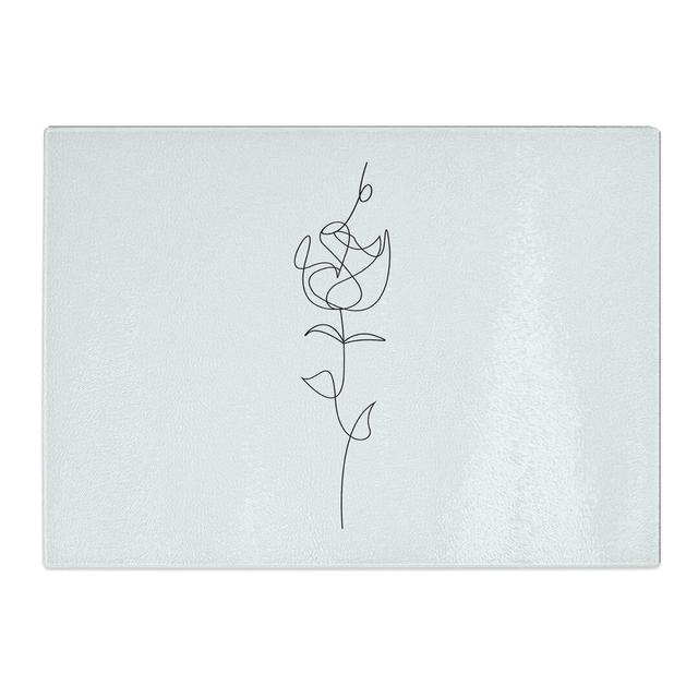 Line Flower Chopping Board East Urban Home Size: 28.5cm W x 39cm L on Productcaster.