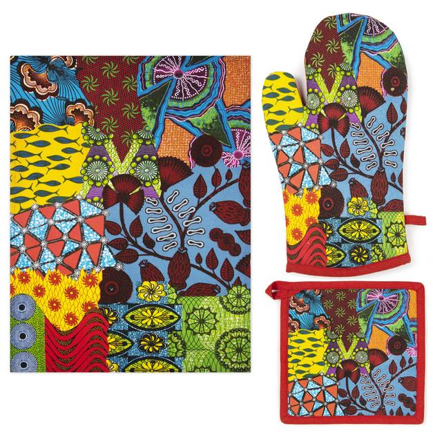 Excelsa Afrika Cotton Potholder & Oven Mitt Set Excelsa on Productcaster.