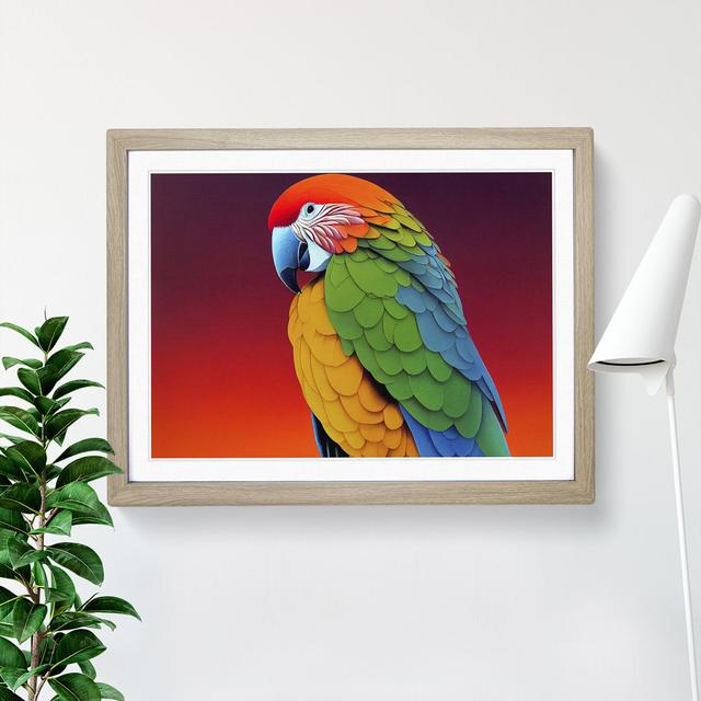 Colourful Parrot Portrait Vol.2 - Single Picture Frame Print 17 Stories Size: 25cm H x 34cm W x 2cm D, Frame Colour: Oak Framed on Productcaster.