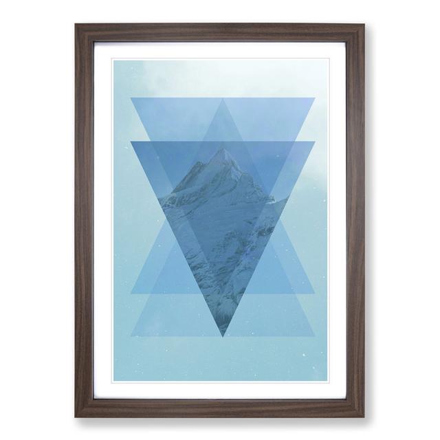 Mountain Triangles Blue - Picture Frame Painting East Urban Home Frame Option: Walnut Framed, Size: 48cm H x 36cm W x 2cm D on Productcaster.