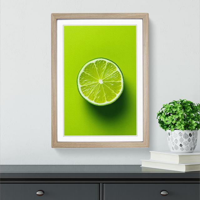 Lime Fruit Minimalism - Single Picture Frame Print on Wood Brambly Cottage Size: 46cm H x 34cm W x 2cm D, Format: Oak Framed on Productcaster.