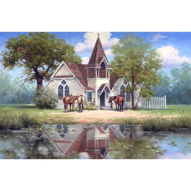 Reflections Of A Country Church - Wrapped Canvas Art Prints Rosalind Wheeler Size: 81cm H x 122cm W x 3.8cm D on Productcaster.