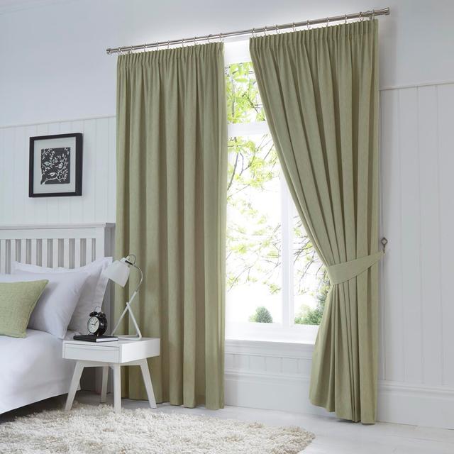 Polyester Blackout Pinch Pleat Curtain Pair (Set of 2) Fusion Panel Size: Width 168 x Drop 183 cm, Colour: Green on Productcaster.