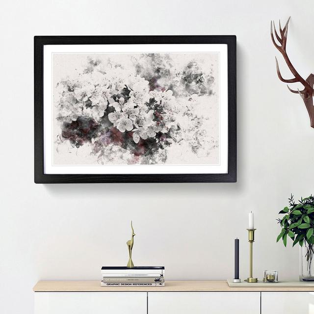 Winters Bloom Flowers Watercolour - Picture Frame Graphic Art East Urban Home Frame Option: Black, Size: 45cm H x 63cm W x 2cm D on Productcaster.