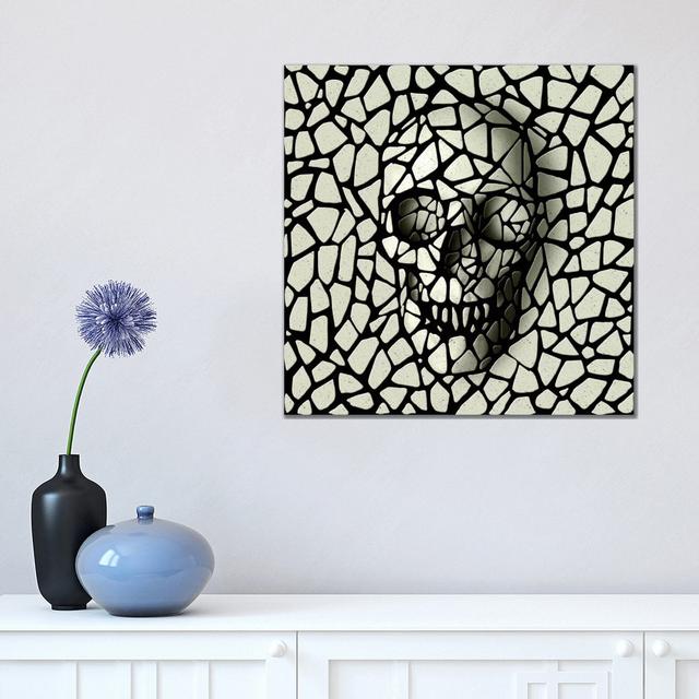 Mosaic Skull Mono Happy Larry Size: 45.72cm H x 45.72cm W x 3.81cm D on Productcaster.