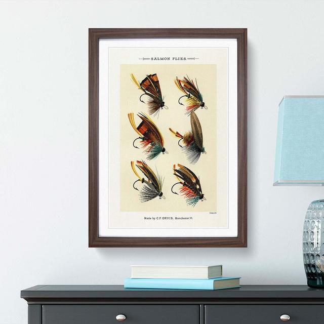 Salmon Fishing Flies Version 3 by Mary Orvis Marbury - Picture Frame Painting Print East Urban Home Frame Option: Walnut, Size: 76cm H x 50cm W x 2cm on Productcaster.