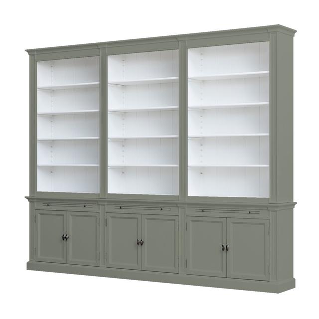 Bodee 240cm H x 300cm W Library Bookcase Rosalind Wheeler Colour: Grey on Productcaster.