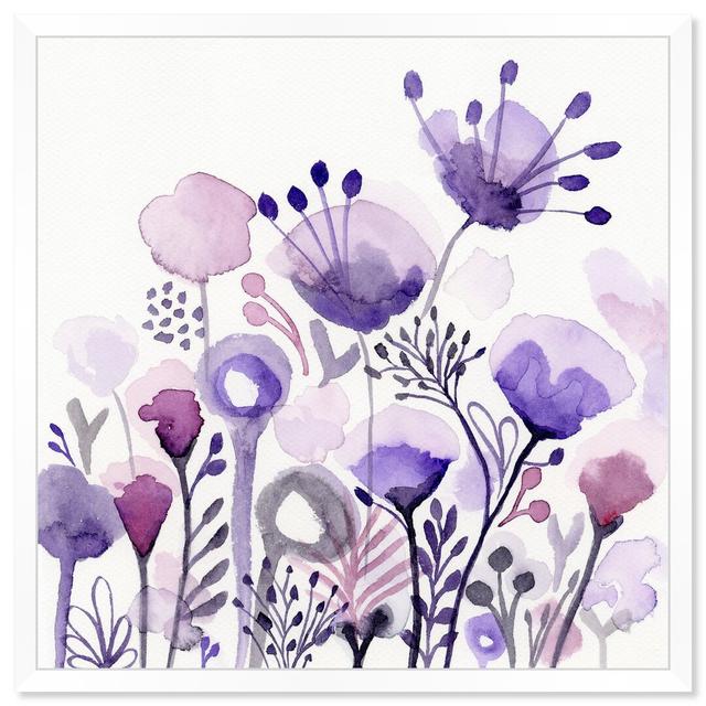 Purple Floral Forest - Graphic Art Print East Urban Home Size: 36cm H x 36cm W, Format: Picture Frame on Productcaster.