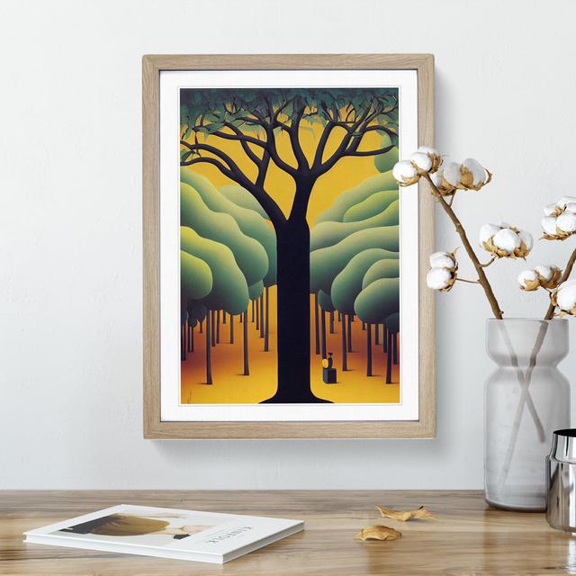 The Splendid Tree - Picture Frame Graphic Art Marlow Home Co. Size: 64cm H x 46cm W x 2cm D, Frame Colour: Oak on Productcaster.