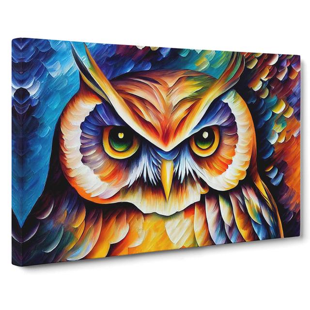 Long Eared Owl Painting Vol.2 Abstract - Wrapped Canvas Painting Alpen Home Size: 50cm H x 76cm W x 3cm D on Productcaster.