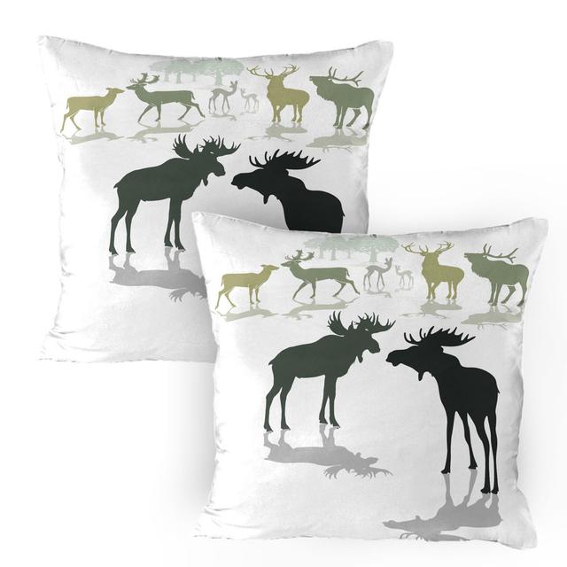 Elk-Red Deer-Fawn Forest Microfiber Sham (Set of 2) East Urban Home on Productcaster.