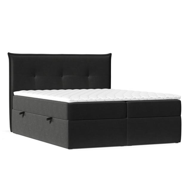 Boxspringbett Demelza mit Topper und Bettkasten Fjørde & Co Matratzenhärte: H3 - Bonell-Matratze und PU-Schaum-Topper, Größe: 140 x 200 cm, Farbe: Sch on Productcaster.