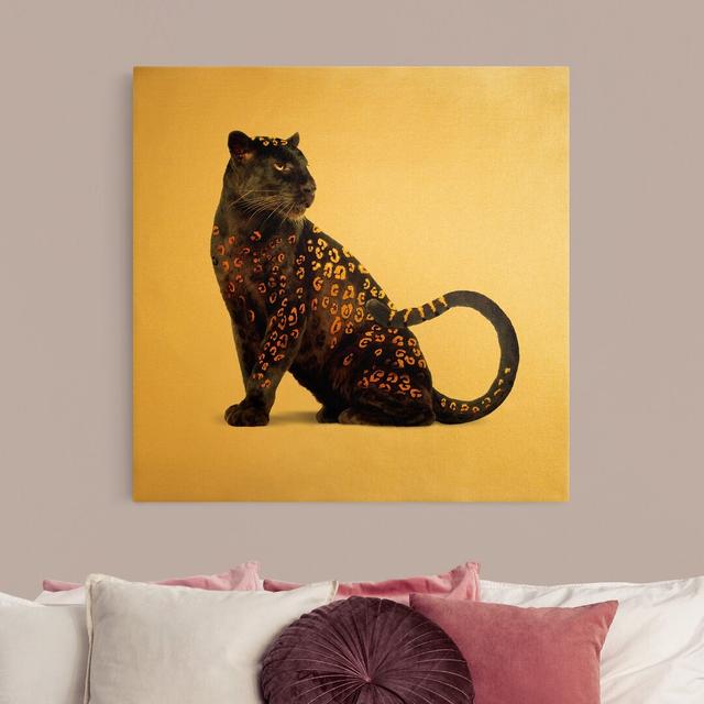 Leinwandbild Goldener Panther von Jonas Loose Bloomsbury Market Größe: 40 cm H x 40 cm B, Format: 435 g/qm Canvas Gold, Farbe: Gold on Productcaster.