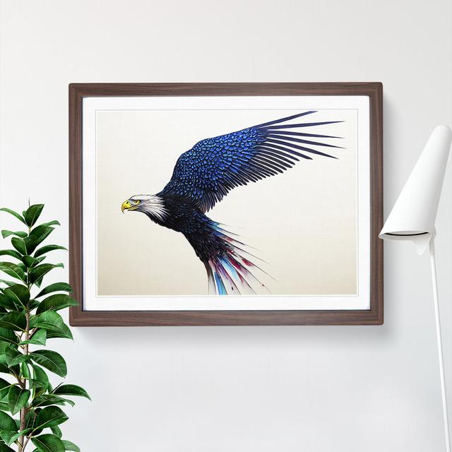 Eye Opening Eagle Bird - Picture Frame Painting Alpen Home Size: 25cm H x 34cm W x 2cm D, Frame Colour: Walnut on Productcaster.