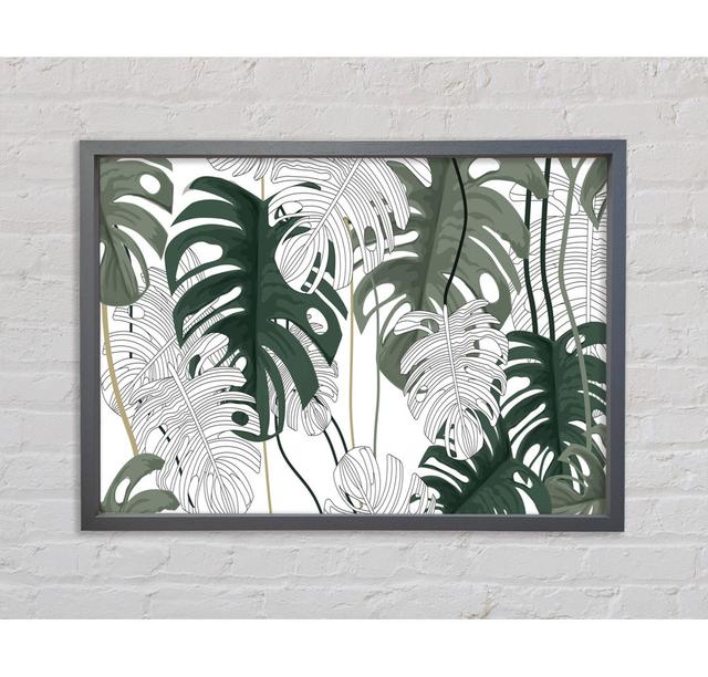 Cheese Plant Leaves - Einzelner Bilderrahmen Kunstdrucke auf Leinwand Sansibar Home Größe: 100 cm H x 141,4 cm B x 3,3 cm T on Productcaster.