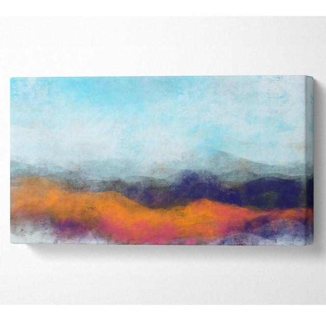 Rough Orange And Blue - Wrapped Canvas Art Prints Metro Lane Size: 101.6cm H x 203.2cm W x 1cm D on Productcaster.