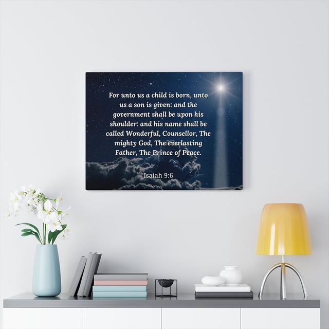 Prince Of Peace Isaiah 9:6 - Wrapped Canvas Print Blue Elephant Size: 30cm H x 41cm W on Productcaster.