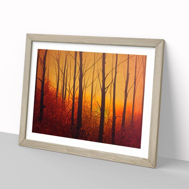 Sunset over Autumn Forest Vol.4 - Picture Frame Graphic Art Alpen Home Size: 34cm H x 46cm W, Frame Colour: Grey on Productcaster.