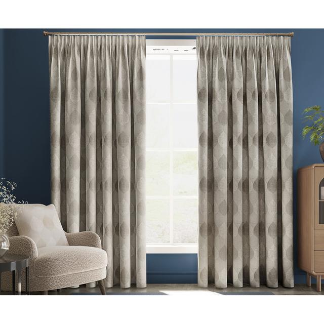 Drubin Chenille Room Darkening Pinch Pleat Curtain Pair Lark Manor Panel Size: 117cm Width x 137cm Drop, Curtain Colour: Beige on Productcaster.