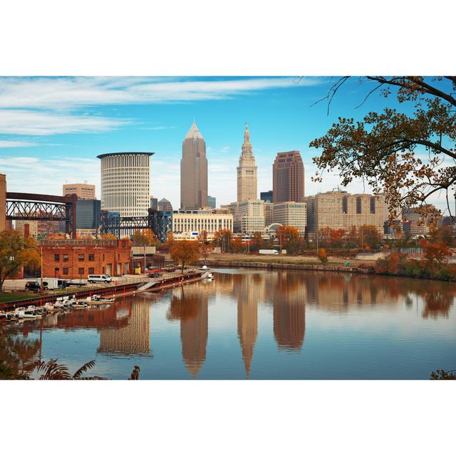 Cleveland, Ohio, USA Skyline On The Cuyahoga River by Sean Pavone - Wrapped Canvas Print 17 Stories Size: 61cm H x 91cm W on Productcaster.