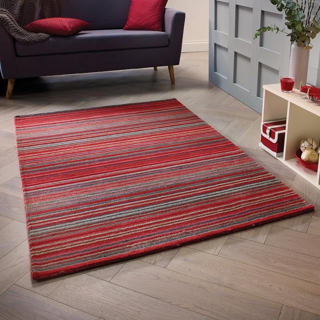 Tarren Handwoven Wool Red Striped Rug Sol 27 Outdoor Rug Size: Rectangle 120 x 170cm on Productcaster.