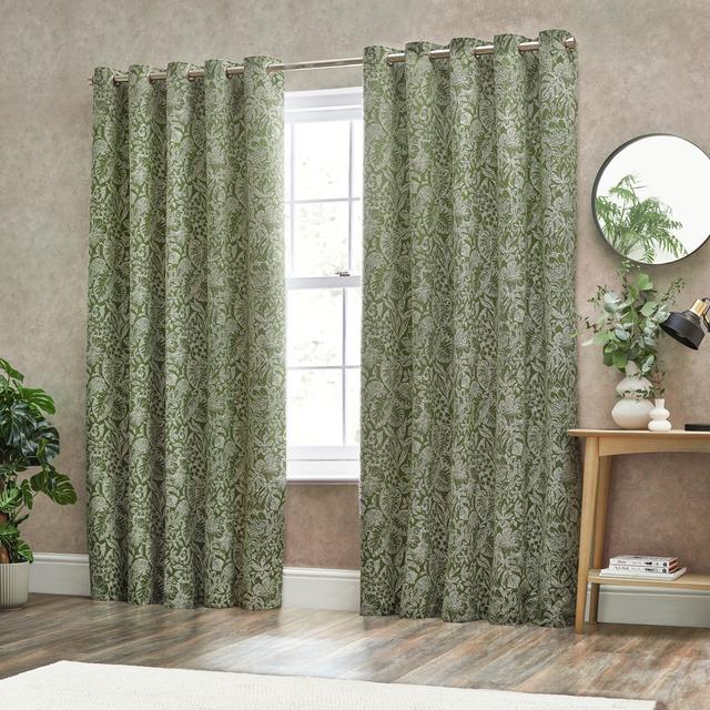 Vouni Polyester Room Darkening Eyelet Curtain Pair ClassicLiving Panel Size: 229 W x 229 D cm, Curtain Colour: Green on Productcaster.