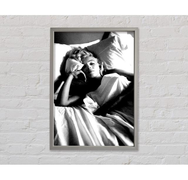 Marilyn Monroe In Bed Framed Print Ebern Designs Size: 84.1cm H x 59.7cm W x 3.3cm D on Productcaster.