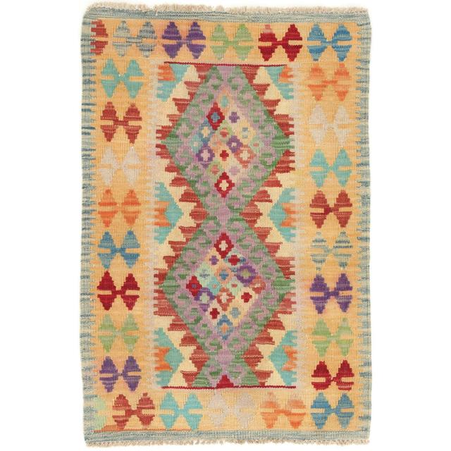 Handmade Kilim Wool Beige/Blue Rug Carpetfine on Productcaster.