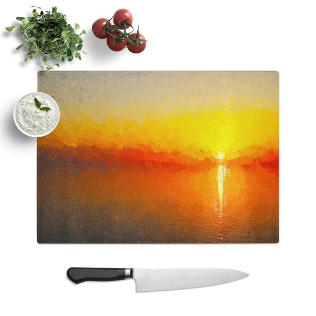 Tempered Glass Reflection of an Sunset Chopping Board East Urban Home Size: 28.5 cm W x 20 cm L on Productcaster.