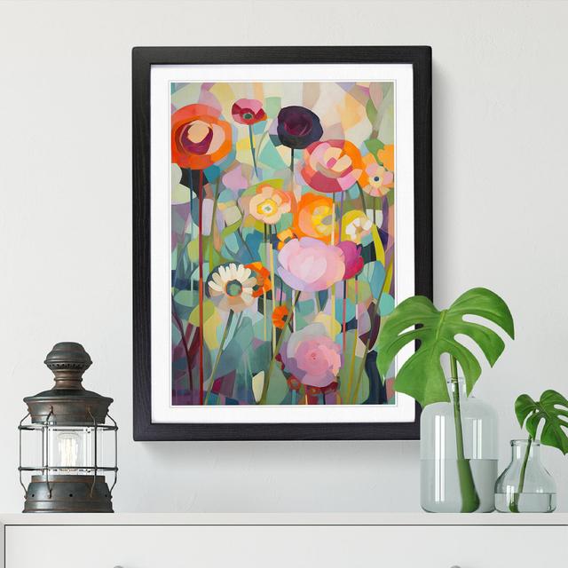 FRM-V0523-946X Flowers Orphism Design Vol.11 - Picture Frame Graphic Art ClassicLiving Frame Option: Walnut, Size: 64cm H x 46cm W x 2cm D on Productcaster.