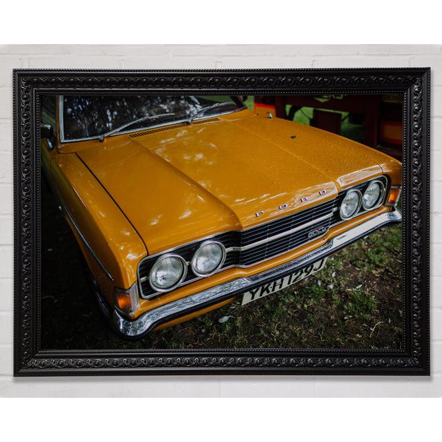 Gerahmtes Leinwandbild Mean Yellow Classic Car Brayden Studio Größe: 42 cm H x 59,7 cm B x 3 cm T, Format: Poster mit schwarzem Rahmen on Productcaster.